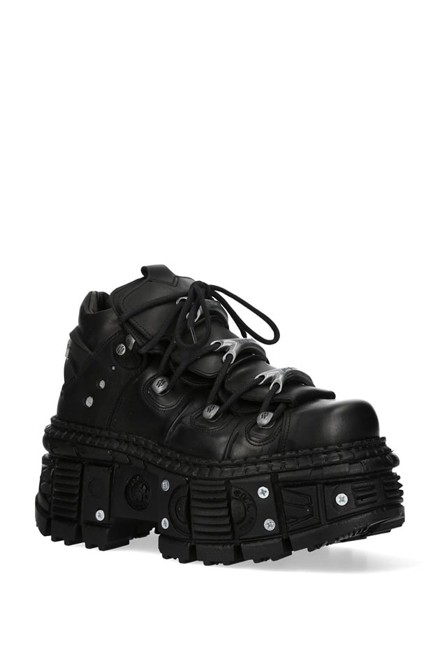 TANK Y2K New Rock Leather Boots with Screws, 13