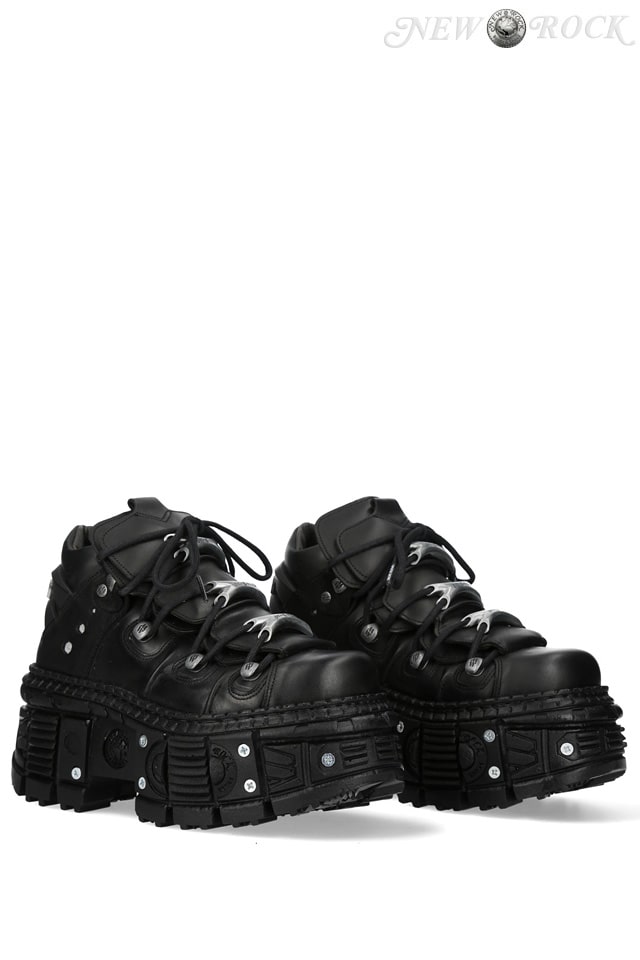 TANK Y2K New Rock Leather Boots with Screws, 11