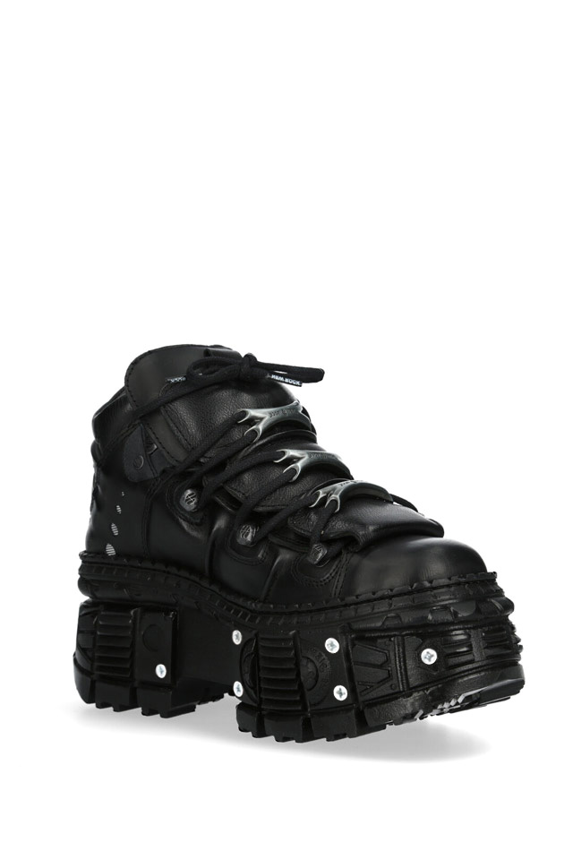 New Rock Leather Platform Screwed Boots, 5