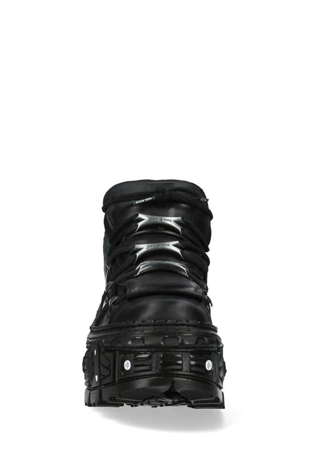 New Rock Leather Platform Screwed Boots, 13