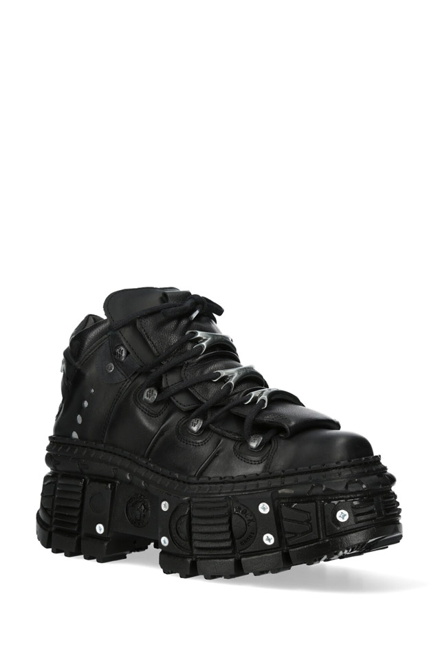 New Rock Leather Platform Screwed Boots, 11