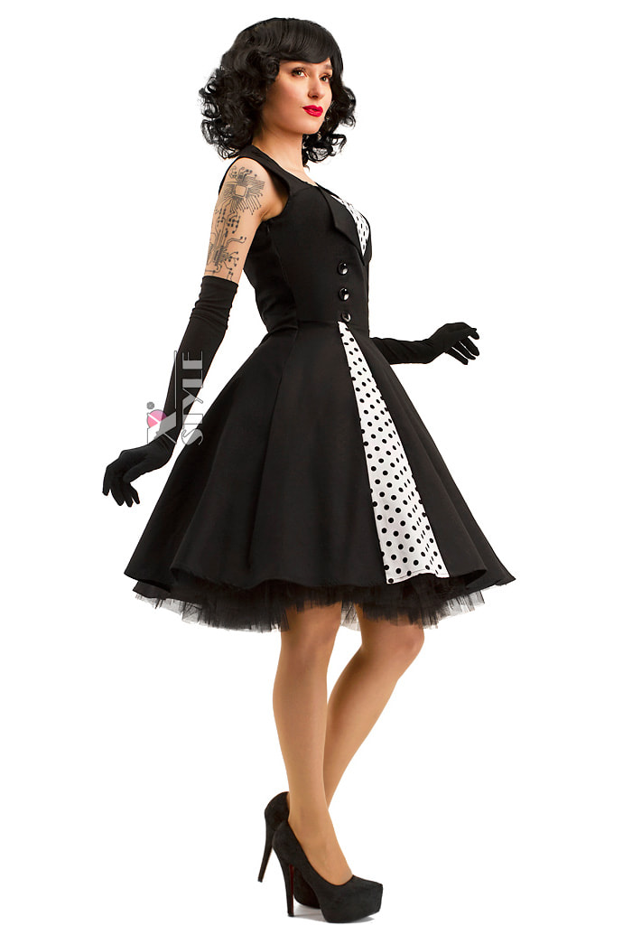 Xstyle Black and White Rockabilly Dress, 7