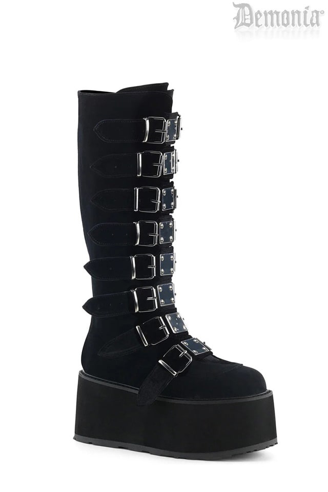 Demonia High Platform Velvet Boots