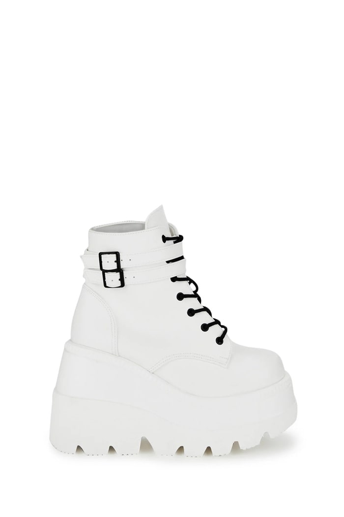 SHAKER White High Platform Boots , 11