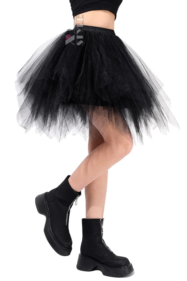 X-Style Black Multi-Layered Tutu Skirt , 5