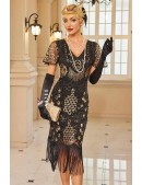 Элегантное платье Gatsby с рукавами-крылышками (105588) - foto